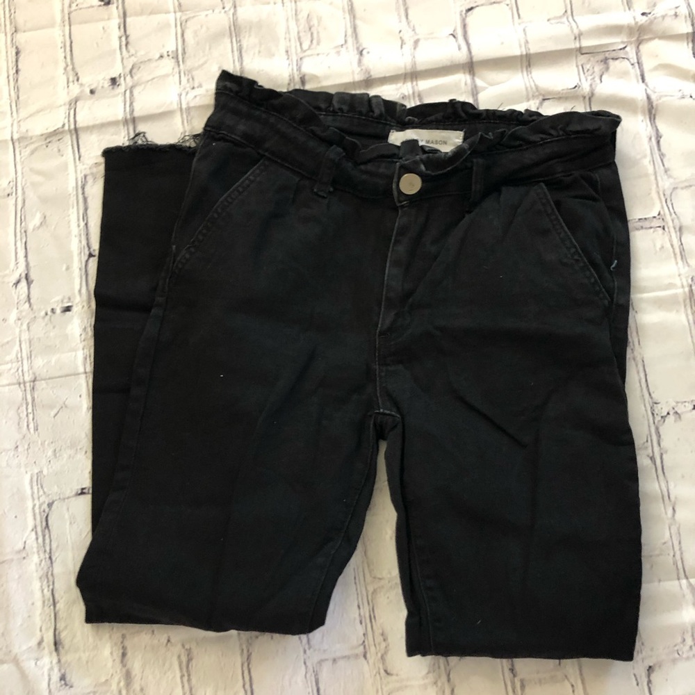 Ashley Mason Paper Bag Black Denim Jeans Size 9